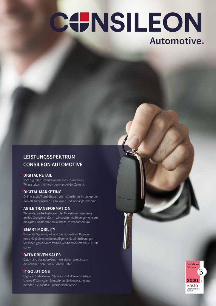 Hier wird das Leistungsspektrum der Management- und IT-Beratung Consileon für den Automobilsektor dargestellt.