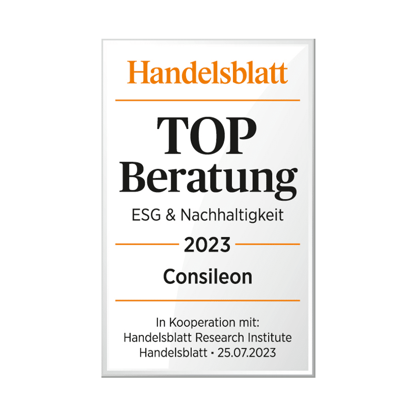 Top Beratung Handelsblatt Auszeichnung ESG & Nachhaltigkeit